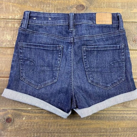 American Eagle Next Level Stretch Super Hi-Rise Shortie Cut Off Shorts Size 0 - Picture 10 of 10